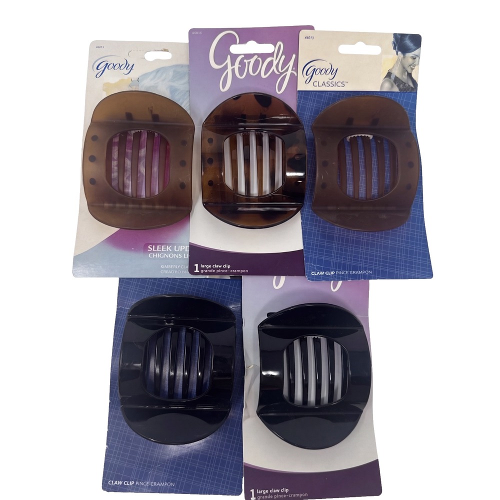 5 Pack Goody Claw Clips #46013 Great For Thick Hair